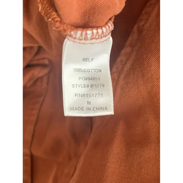 Le Lis Collection Cargo Pants Straight Leg Rust Orange Cotton Womens Medium - Image 6