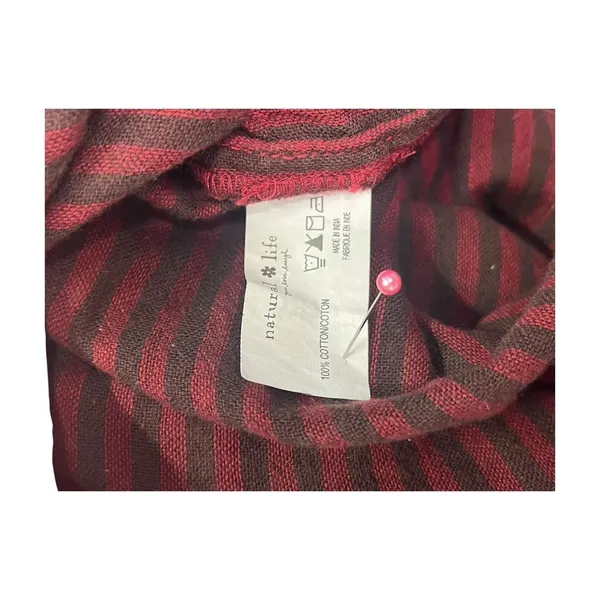 Natural Life Top Womens XL Red Plaid Flowy Tunic Boho Gauzy Peasant Boho Casual - Image 5