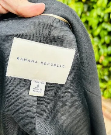 Banana Republic 8 stretch black wool lined Womens blazer - Image 4