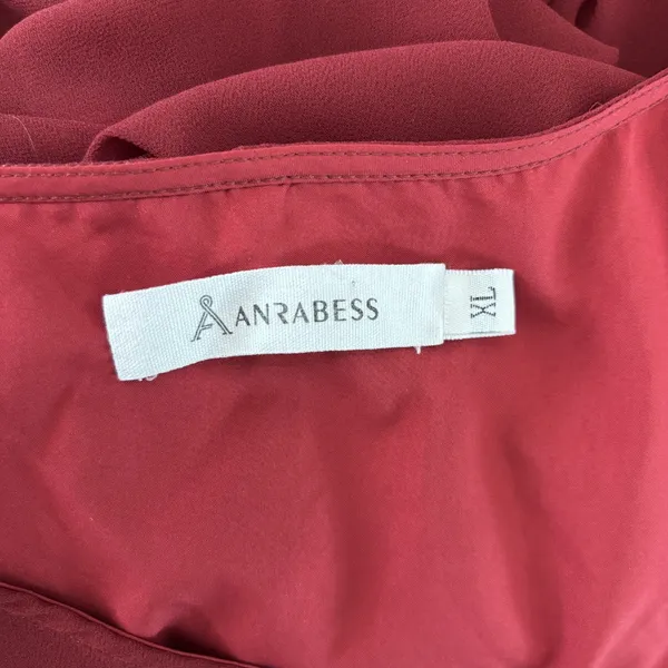 ANRABESS Maxi Dress‎ XL Maroon Sheer Lined Slit Dolman 3/4 Sleeve Elastic Waist - Image 12