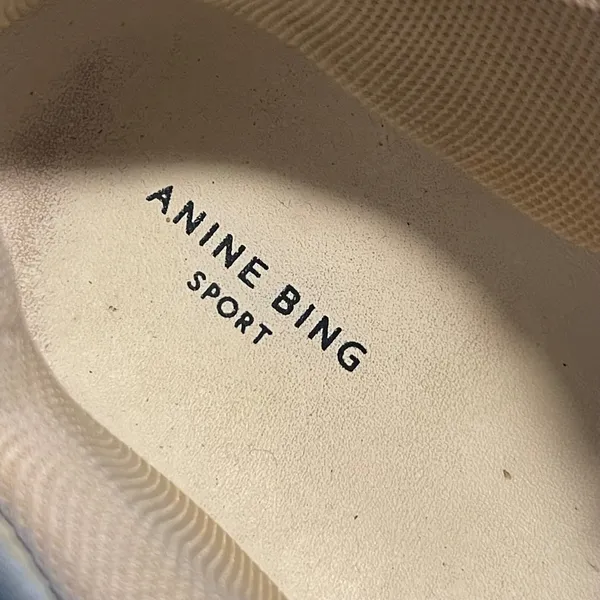Anine Bing Dalton Sneakers Womens 37 7 Cream Sport Chunky Mesh Leather Dad Shoes - Image 10