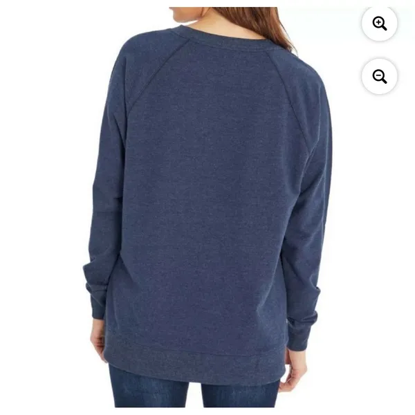 Wildfox "Good Vibes" Crewneck Sweatshirt Blue Multi‎ Chenille Applique Size S - Image 2