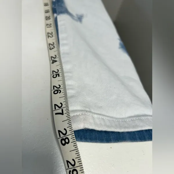 Abstract Blue and White Straight Leg Jeans - Image 5