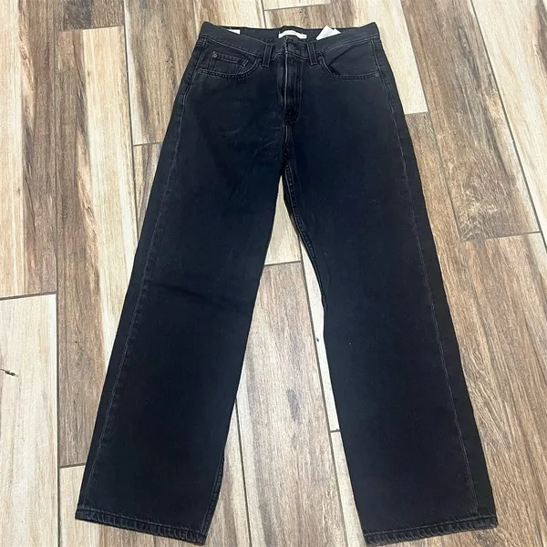 Levi's Women's Loose Straight Jeans Black Denim W27 L30 Standard 5-Pocket Design - Image 4