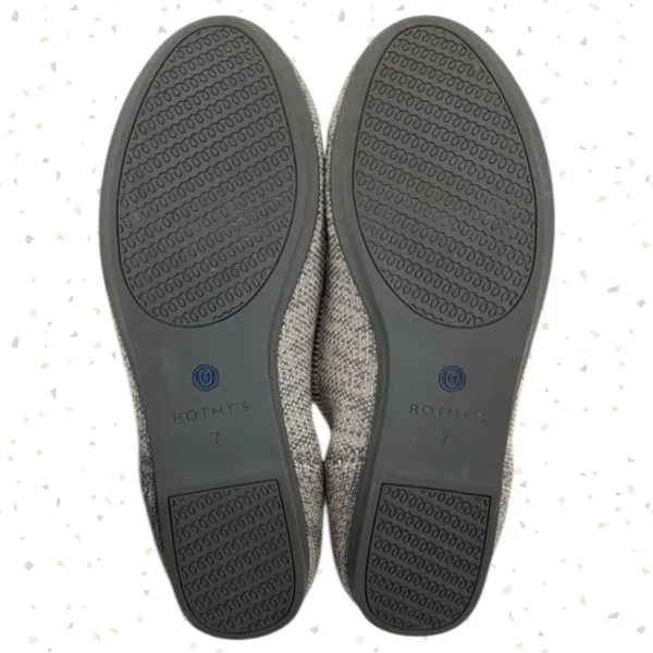 Rothys Grey Shoes Comfortable Round Toe Office Neutral The Flat Taupe Heather 7 - Image 7