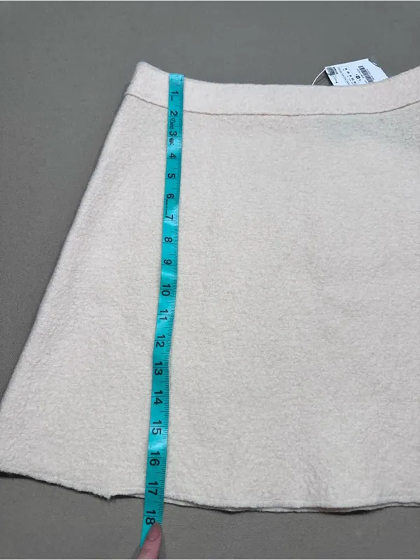 Zara Knit Cream Wool A-Line Mini Skirt - Image 4