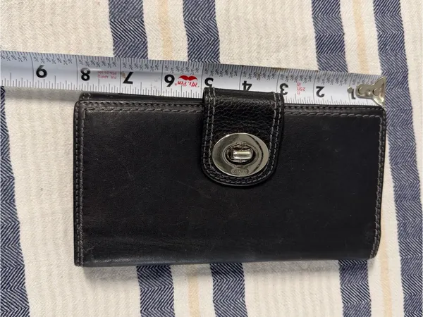 Coach Black Leather Turnlock Checkbook Wallet Organizer Long Bifold - Image 7