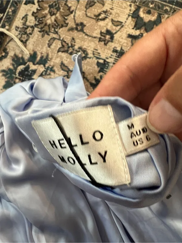 NWT hello molly meet tonight Light Blue Satin One-Shoulder Dress - Image 11