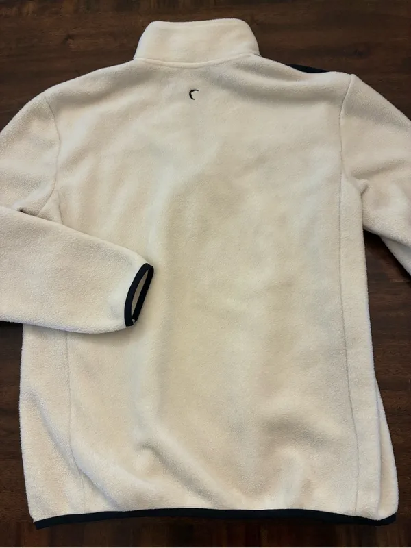 Zyia Active Fleece Pullover Quarter Zip Sweatshirt Women’s Large Cream Black - Image 3