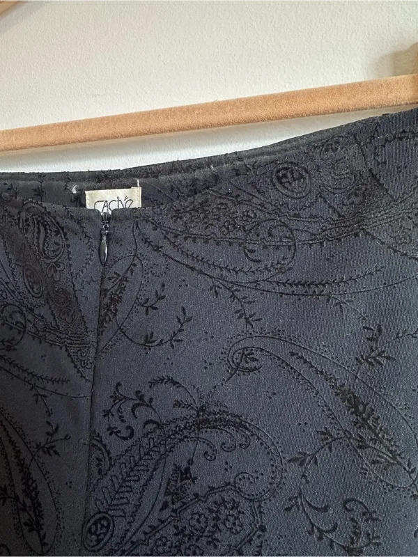Cache Vintage Tonal Paisley Jacquard Pants Womens 4 Black - Image 2