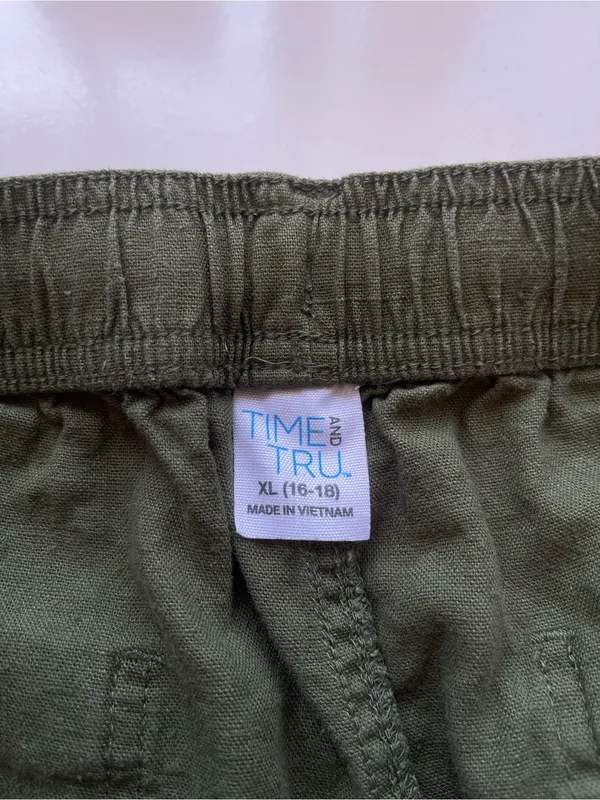 Time and Tru Olive Drawstring Utility Cargo Pants - Image 3