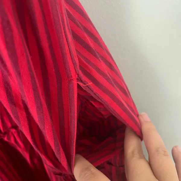 Natural life red and pink midi striped dress size l/xl - Image 6