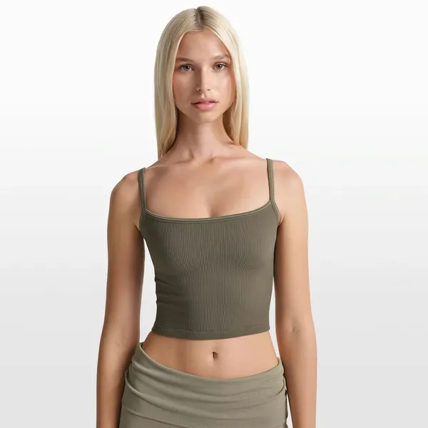 Skims ribbed seamless cami tank Color dusk oakmoss - Image 2