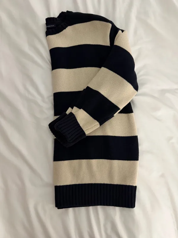 Brandy Melville Striped Sweater Navy - Image 2