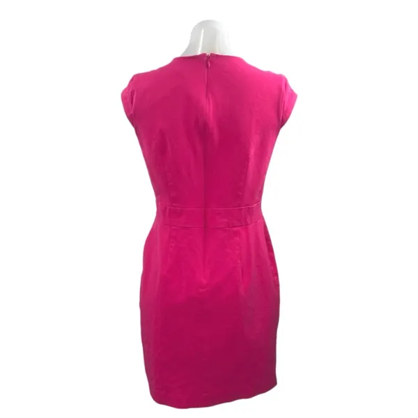 Ann Taylor Women Pink Short Cap Sleeve Crew Neck Career Mini Sheath Dress Size 8 - Image 3