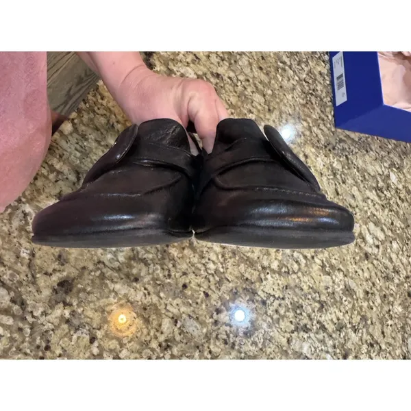 Paul Green ROBIN SQUARE TOE BLACK LEATHER LOAFER PUMP Size 7 US 9.5 - Image 10