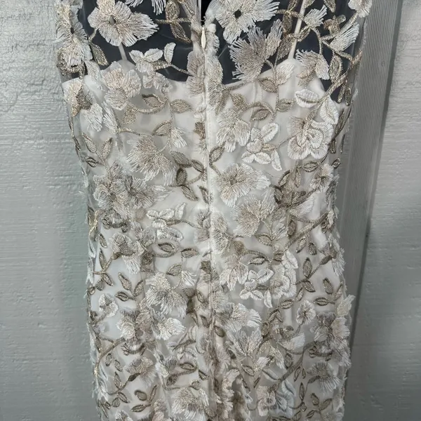 Adrienna Papell Off White Lace Overlay Sleeveless Dress Size 4 NWOT - Image 9