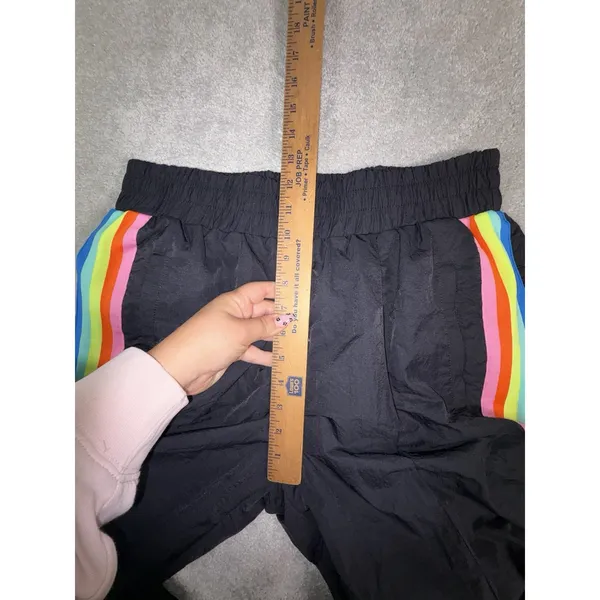 fabletics carol woven pants black rainbow stripe joggers L - Image 8