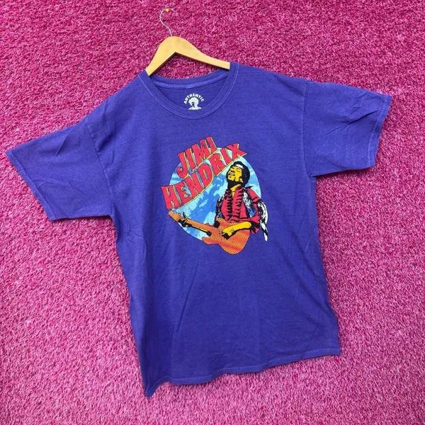 Jimi Hendrix Shredding at Woodstock Psychedelic Rock Tee XL - Image 3