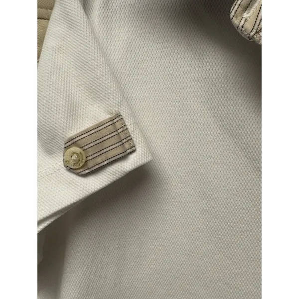 IZOD Women's Golf 2 piece Polo Skort‎ Set Tan White Zip Pockets Comfort Classic - Image 3