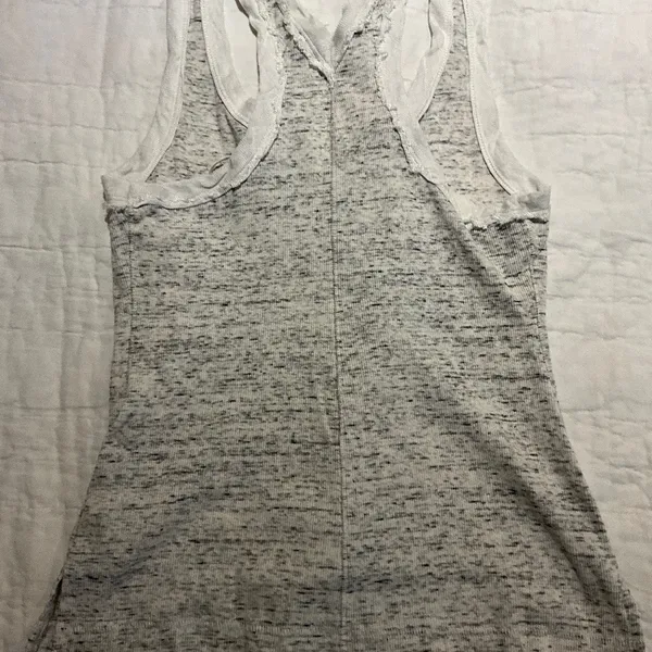 FREE PEOPLE We the Free Cotton Spandex TANK TOP Gray White Size S - Image 2