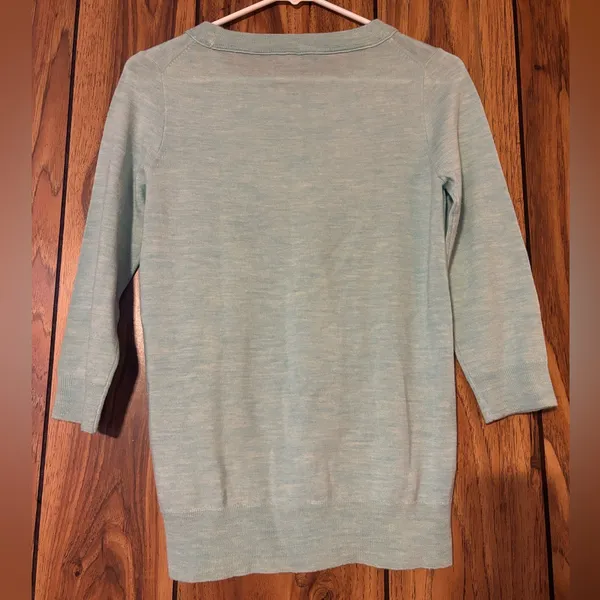 J. Crew Aqua Knit Crewneck Lightweight Wool Sweater - Image 2