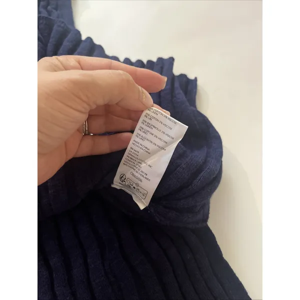 Small FP Free People Beach Veda Navy Ribbed V-Neck Sweater Vest Tank Top - Image 5