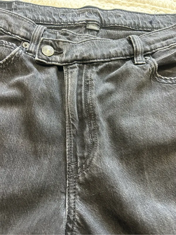 American Eagle Outfitters Charcoal Wide-Leg Jeans - Image 5