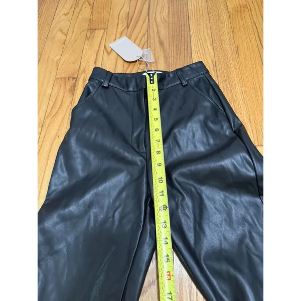 Meshki NWT Tyra Straight Leg Faux Leather Pants‎ in Black Size XS - Image 9