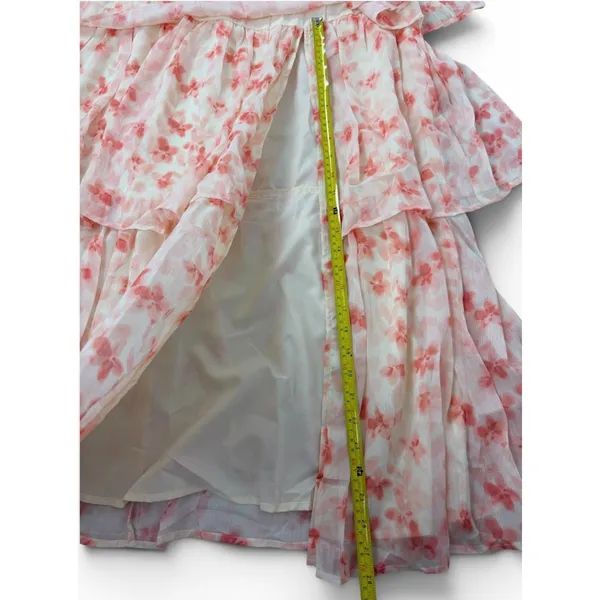 NWT Beivy Orange Floral Off-The-Shoulder Tiered Maxi Dress Size M Boho - Image 12