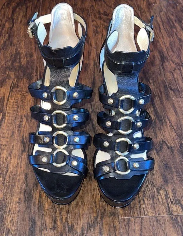 🦋Michael Kors NADINE Wedge Sandals Shoes Sz 8.0 - Image 2