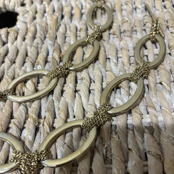 Liz Claiborne Women's Chain Belt One Size Adjustable Gold‎ O Ring Metal L / XL - Image 5