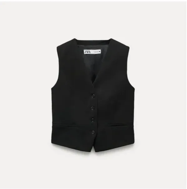 Zara Black Vest Top - Image 2