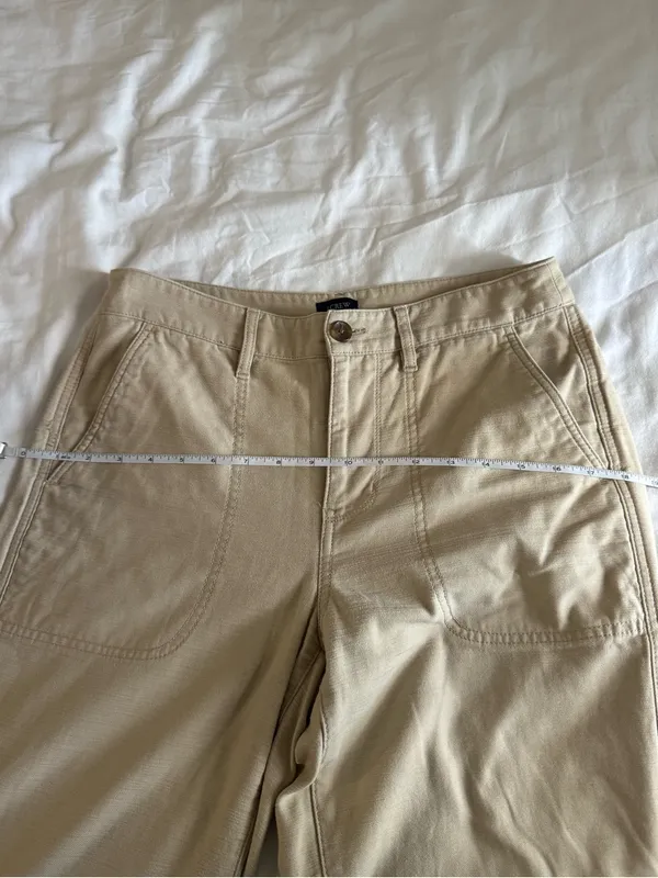 J. Crew Women’s Tan Cream Khaki Camp Straight Leg Ankle Pants 100% cotton US 4 - Image 12
