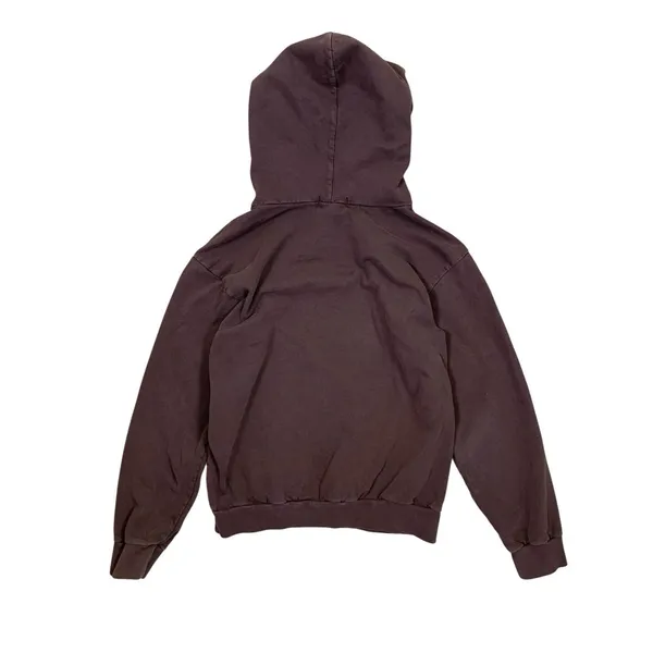 Talentless Brown Fleece Pullover Hoodie Minimalist Streetwear‎ Unisex Medium - Image 4