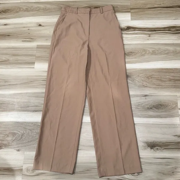 Zara Tan Straight Leg Pants Women’s Medium - Image 4