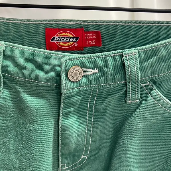 Dickies Carpenter‎ Pants Juniors 1/25 Green Cargo Utility Grunge Mid-Rise - Image 2