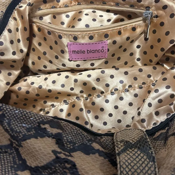 MELIE BIANCO CHIC Snakeskin Tote Bag-really cute-bow on front - Image 9