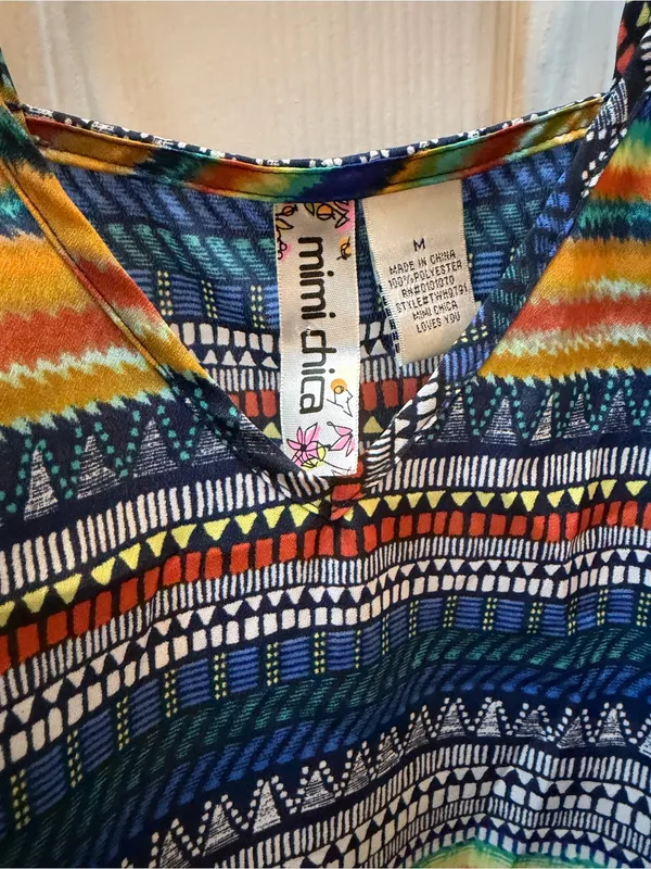 Mimi Chica Multicolor Striped Spaghetti Strap Tank Top size M - Image 2