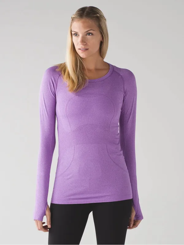 Lululemon Swiftly Tech Long Sleeve Crew Heathered Moonlit Magenta Top - Image 9