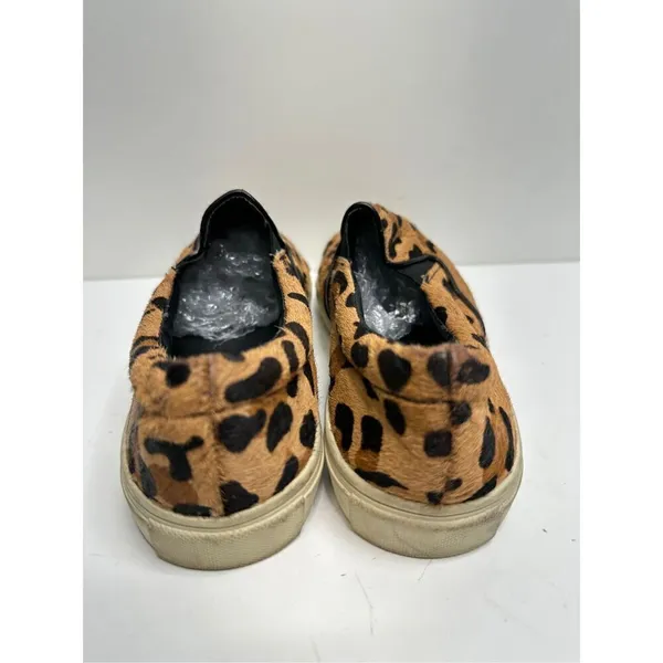 Steve Madden Sneakers Womens Size 7B Leather Upper Cow Hair Leopard Print‎ - Image 6