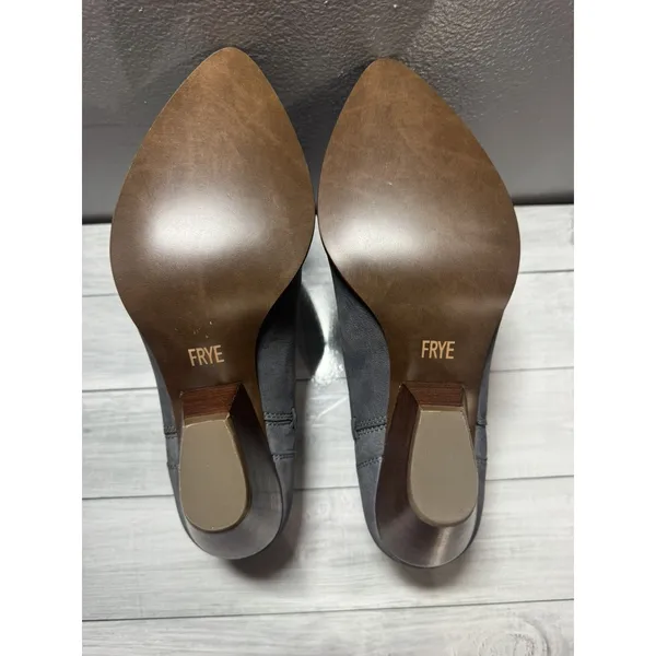 FRYE Reina Cut Out Short Gray Leather Slip On Womens Bootie Boots Size 10M 78394 - Image 2