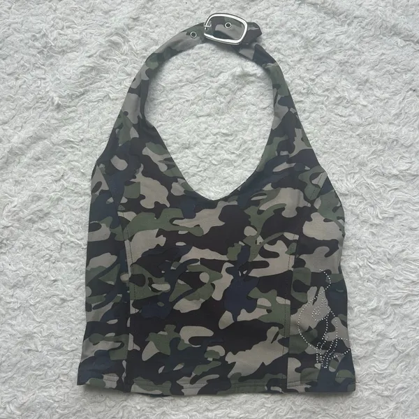 Baby Phat Green Camo Halterneck Top Size Medium - Image 5