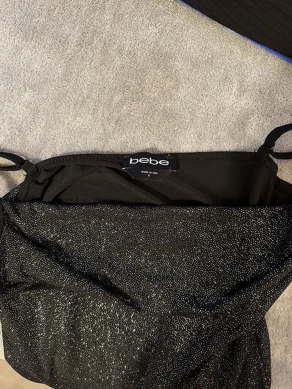 Bebe Sparkly Black Dress - Image 8