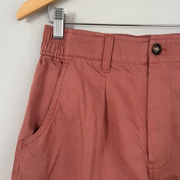 Madewell Orange Neale Linen Blend Shorts Pleated Front Size 2 - Image 5