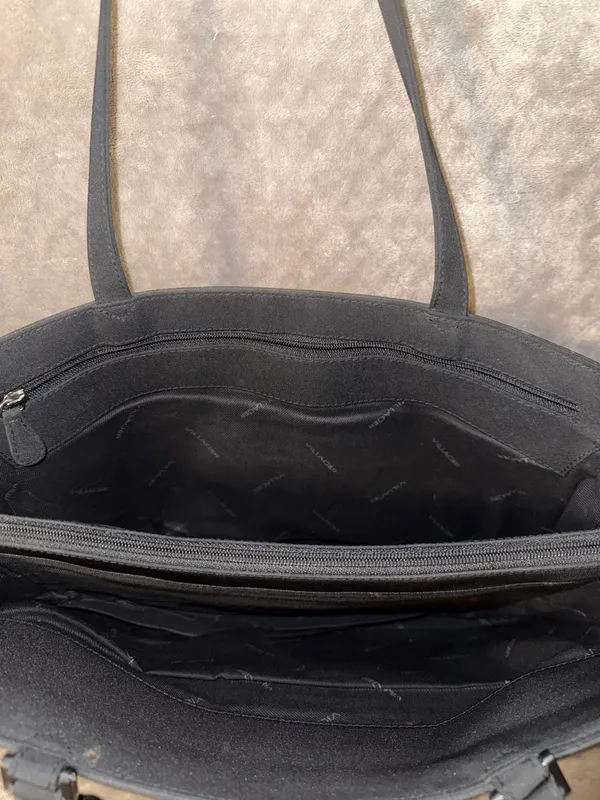 Villager A Liz Claiborne Company Black Structured Laptop Briefcase Tote - Image 5