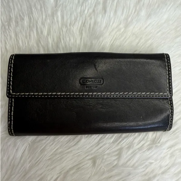 y2k COACH Vintage Soho Black Turn Lock Wallet - Image 2
