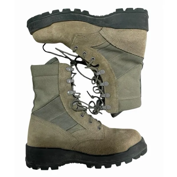 UFCW‎ Mondo Green Leather Suede Vibram Sole Military Combat Boots Men's Size 5 R - Image 7