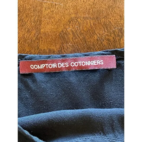 Comptoir Des Cotonniers Black Scoop Neck Mini Slip Dress Size 4‎ - Image 5