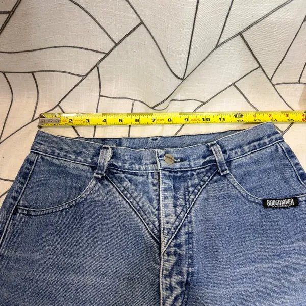 Roughrider by Circle T Vintage Western Jeans‎ Blue Denim V-Yoke Concho 28x34 - Image 8